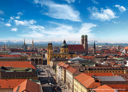 City of Munich with Alps on the horizon, © München Tourismus